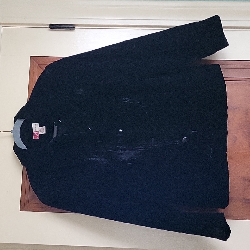 Vintage Black velvet Blazer jacket sz 14 #5